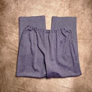 Vintage 80s Lady Knitmakers High Waisted Wide Leg Tweed Pants Purple Trousers